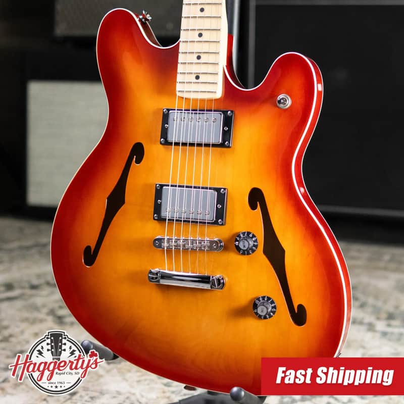 Squier Affinity Series Starcaster Deluxe Semi-Hollow Electric Guitar - Sienna Sunburst image 1