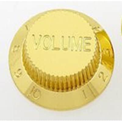 Volume Knobs (2) For Strat, USA Split Shaft - GOLD PLASTIC
