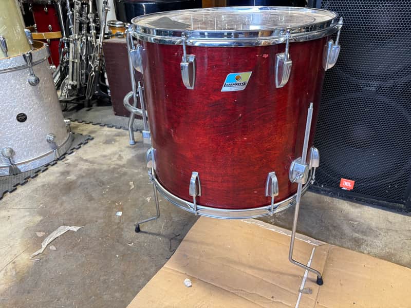 Ludwig Mahogany blew olive badge 18 floor Tom Drum image 1