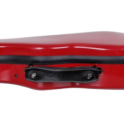 Crossrock Fiberglass Mandolin Hard Case Fits Both F & A Body Mandolin with Backpack Strap, Red image 8