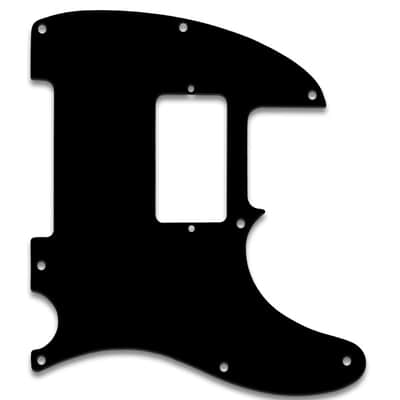 Pickguard For Humbucking Fender Tele, 8 Holes - 1-PLY BLACK (THIN)