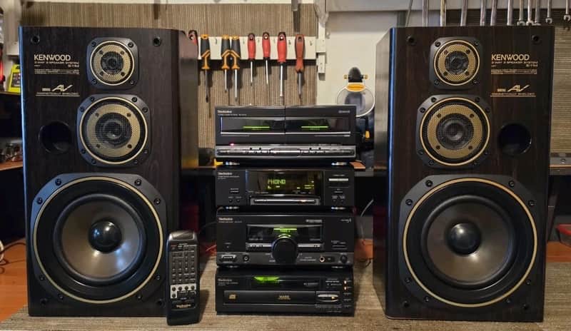 VINTAGE TECHNICS 5CD CHANGER/PHONO/MUSIC STEREO/KENWOOD SYSTEM/MADE IN JAPAN