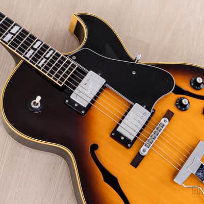 1974 Greco S-55 Vintage Hollowbody Guitar ES-175-Spec Sunburst w/ Embossed Pickups & Case, Japan Fujigen image 7