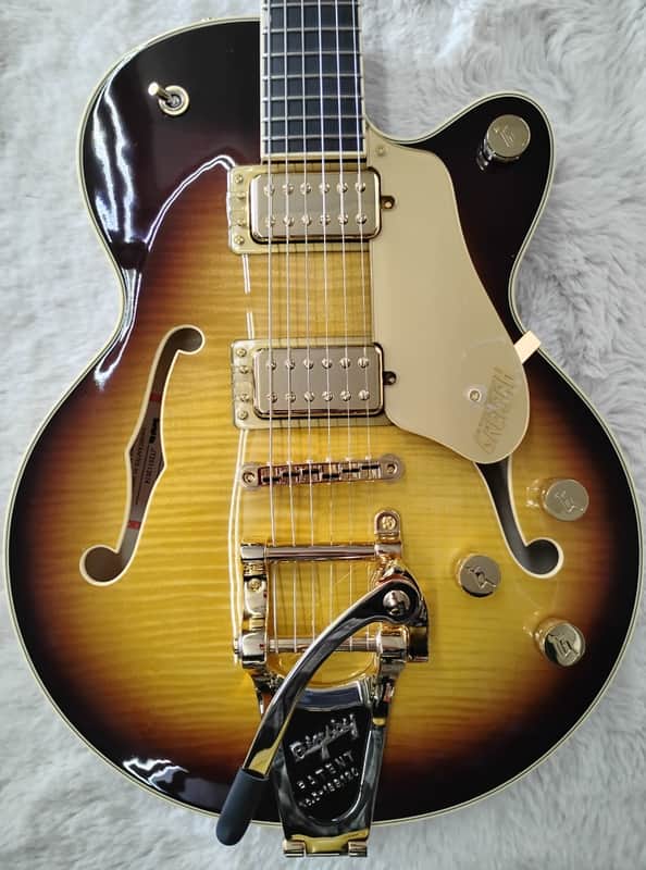 Gretsch Broadkaster JR LX Figured CB Electric Guitar w/Case, Caramel Dawn image 1