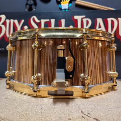Exotic Drum Co. 14x6" Zebrawood Stave Snare Drum - Natural Oil image 3