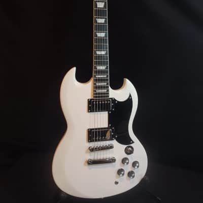 Leo Jaymz- Gloss White Double Cut Guitar/ Free Shipping/Fully set up/ Outstanding Value image 1