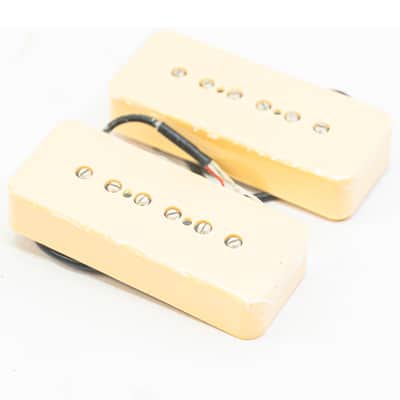 P90 Soapbar Pickup Set – Neck & Bridge (Cream, Korea-Made, New) image 2