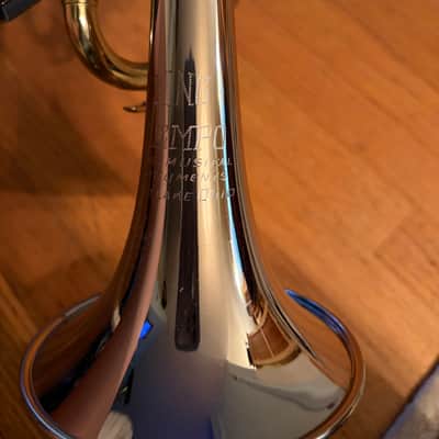 King Tempo Nickel 1970s - Silver Trumpet with Laquer slides and original case image 4