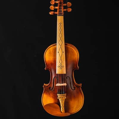SONG Baroque 5 strings Violin 4/4 Full size, Flames maple back with Beautiful drawing, Great sound image 2