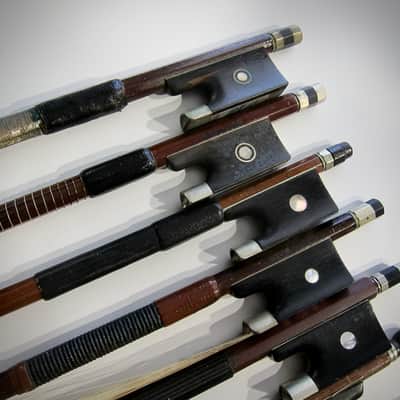 German Violin Bows Various Makers High Quality 4/4, 7/8, & 3/4 Sizes Lot of Twelve(12) Circa-1900s-Brown image 2