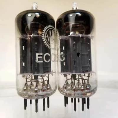 PAIR OF VALVO ECC83 LONG PLATES mC1 D8E 1958 image 3