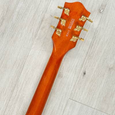 Mint Gretsch Electromatic Limited Flame Okoume Broadkaster Double-Cut Semi-Hollow Guitar, Roundup Or image 10
