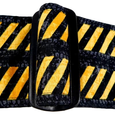 Yellow and Black Caution Tape Handmade Guitar Strap image 6