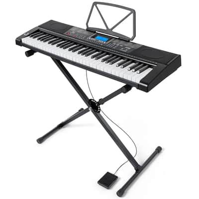 MUSTAR Portable 61 Key Electric Light Up Keyboard Pedal,Stand,Headset,Microphone image 8