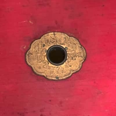 Slingerland 8 x 26" Radio King Marching Bass Drum Vintage 30's 40's Red w American Eagle image 2