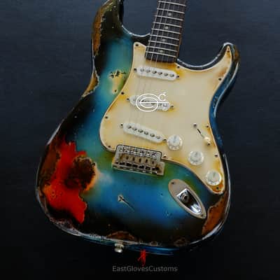 Fender Stratocaster Pelham Blue Heavy Aged Relic by East Gloves Customs image 2