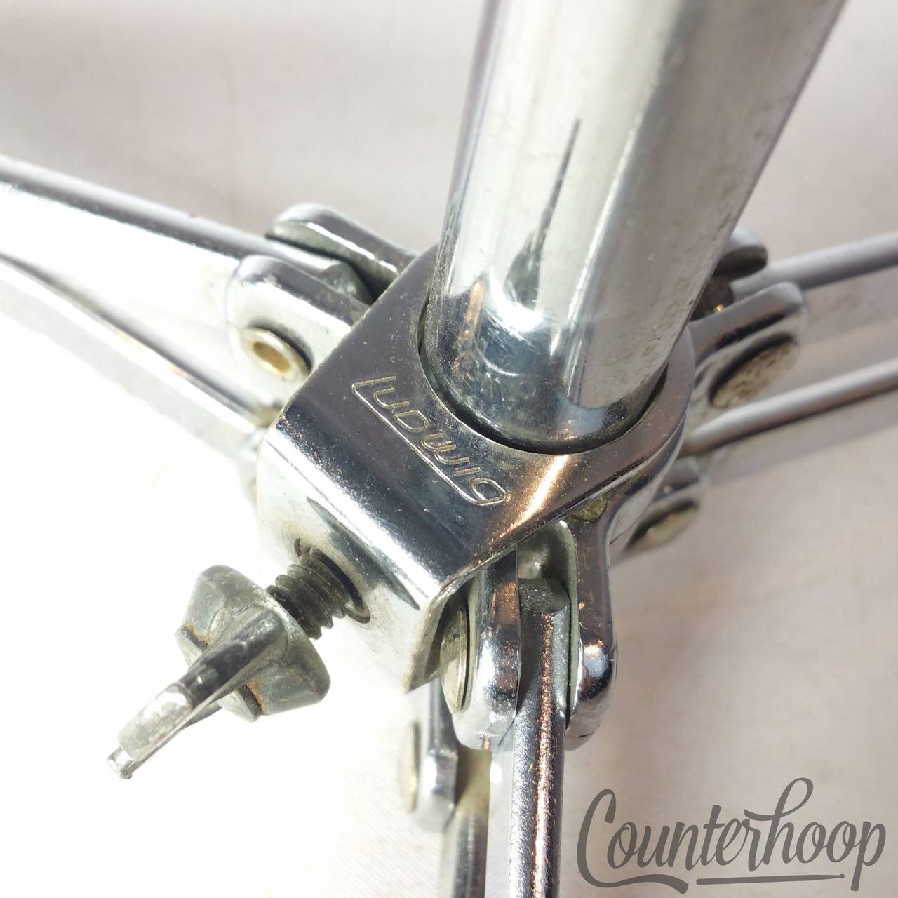 Ludwig 1400 Model Cymbal Stand Flat-Base Vintage 60s-70s Chrome Flush Based USA — main photograph