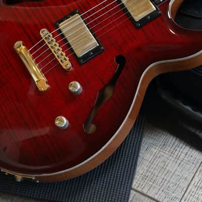 Carvin SH-550 Semi-Hollow Electric Guitar Redburst Flame + GB image 6