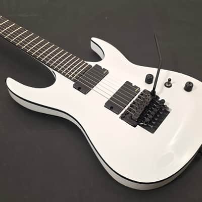 Agile 7 String Electric Guitar w/Floyd Rose 25.5" Scale Interceptor Pro 725 EB EMG White image 3