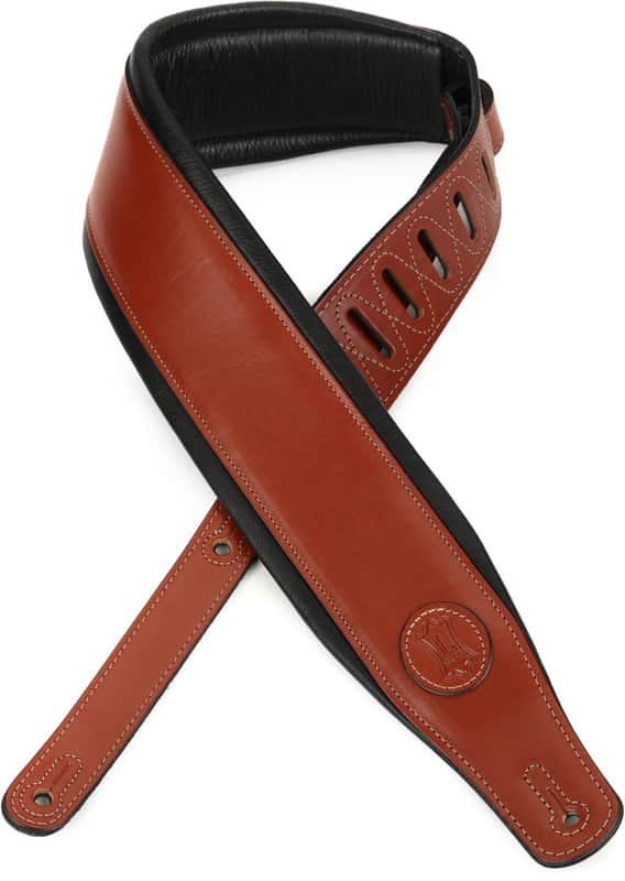 Levy's MSS1 Veg-Tan Leather Guitar Strap - Walnut image 1