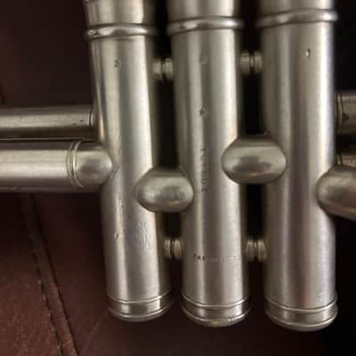Conn Victor (model 4A) Bb and A cornet (1923) SN 199151 (Silver plated) (very rare) (opera glass - micro tuner)(professional) image 18