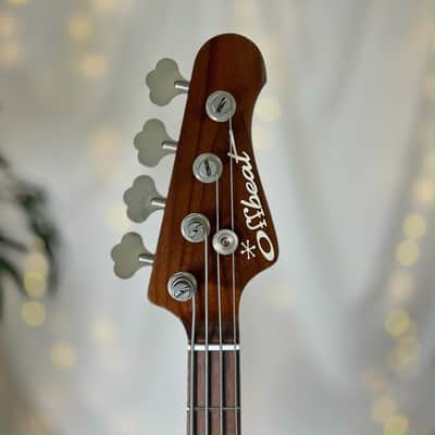 Offbeat Guitars "Jax 4" 32" Medium Scale Bass in Alien Green on Sandblasted Pine, Active EMG Pickups, Hipshot Hardware image 6