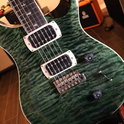 PRS SE Custom 24 Quilt Electric Guitar - Teal Black 1744 image 8