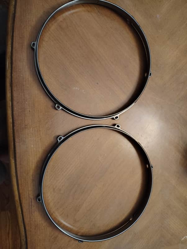 Unbranded 2 12" Nickel Plated Die Cast Drum Hoops - Nickel image 1