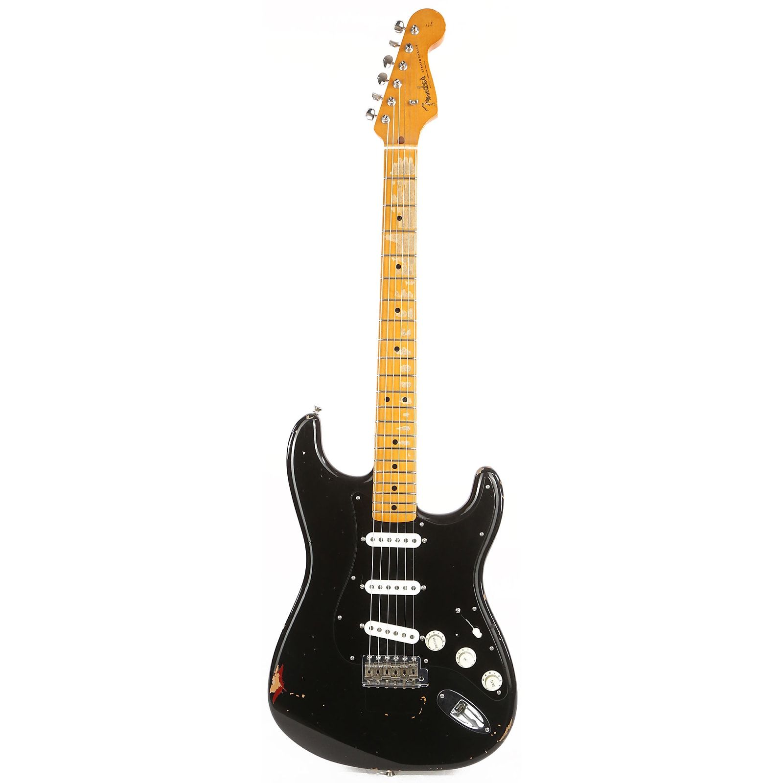 ❖CustomWierring Relic Black Stratocaster Fender Custom Shop Limited 1957 Stratocaster Relic Akçağaç Klavye