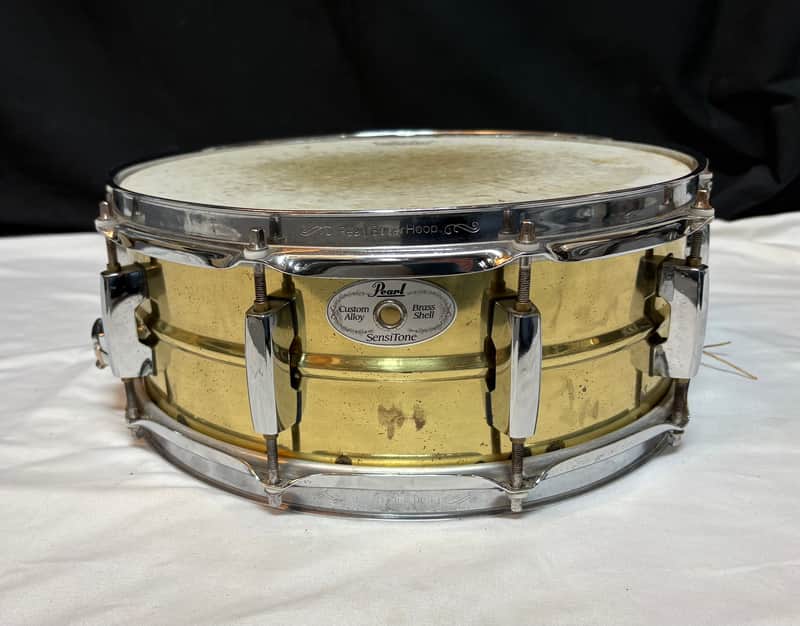 Remo Pearl Custom Alloy SensiTone SNARE Drum Coated Ambassador - Brass Shell - Used image 1