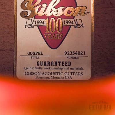 1994 Gibson Gospel Anniversary Edition Dreadnought Acoustic Guitar, Near-Mint w/ Case image 6
