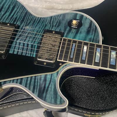 NEW! Gibson Custom Shop Les Paul Custom AAAA Figured Monster Maple Top - Nordic Blue, Heavy Aging - 8.4lbs - G07571 image 3