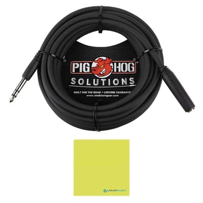 Mint Liquid Audio Audio Technica BPHS2S Single-Ear Broadcast Headset Bundle w/Pig Hog PHX14-25 Headphone Extension Cable Polishing Cloth image 2