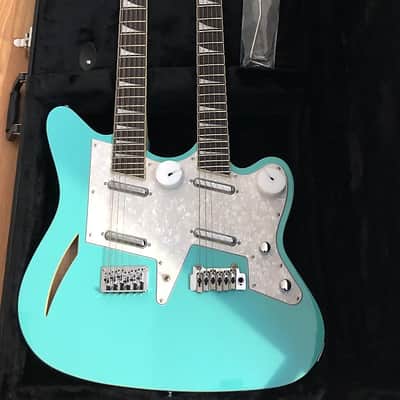 Eastwood SURFCASTER 12/6 Bound Tone-Chambered Mahogany Body Double Neck Electric Guitar w/Hard Case image 1