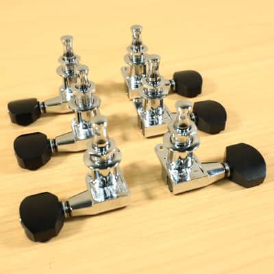 Gotoh SG360 Mini 3x3 Schaller Style Chrome Tuning Black Buttons Japan image 11