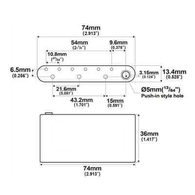 Brass Tremolo Block Sustain Block for Strat Style Electric Guitar Wilkinson M Series Bridge - 37mm image 2