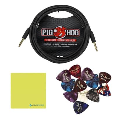 Boss DS-1W Distortion Pedal Bundle w/Pig Hog PCH10BK "Black Woven" Instrument Cable, 12-Pack Guitar Pick and Liquid Audio Polishing Cloth image 2