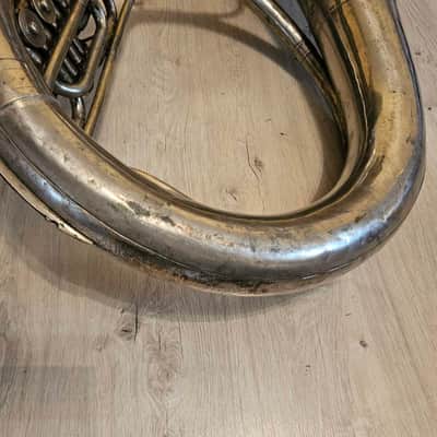 Helicon Eb Tuba Soviet 3 Valves Brass Pipe Wind Instrument Horn USSR Vintage and Rare image 8