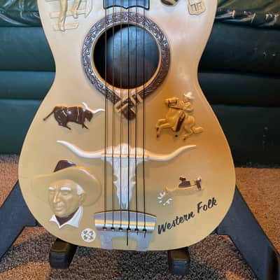Emenee Western Folk Gene Autry Guitar 1950-1960 - Western Folk image 2
