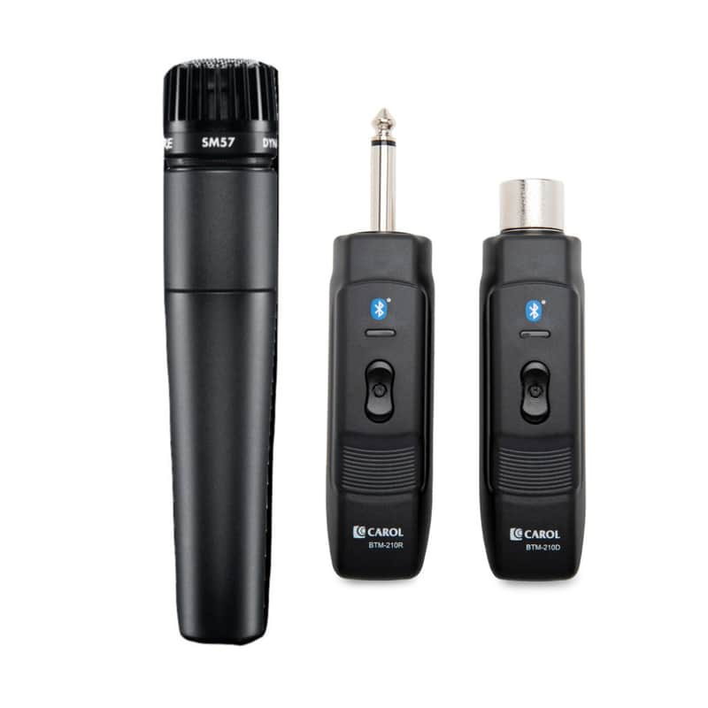 Shure SM57-LC Instrument Mic w/ Knox Mic Bluetooth Module Adapter & Receiver image 1