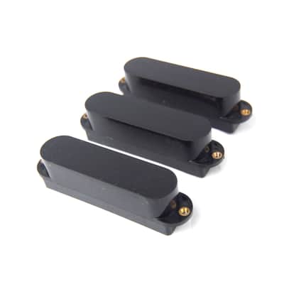 3x Replacement Stack Plus Strat Style Guitar Pickup Covers ,No holes /Black
