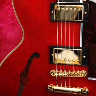 Epiphone Inspired by Gibson Custom 1959 ES-335 Cherry Red Electric Guitar & Hardcase image 7
