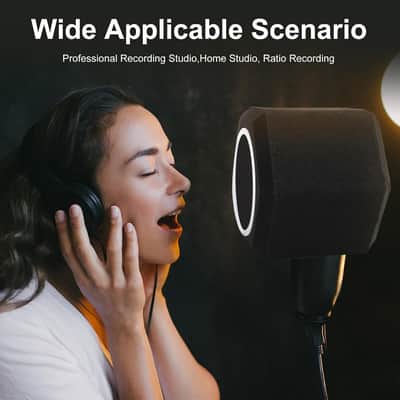 Microphone Isolation Ball – High-Density Foam Vocal Shield with 2-Layer Pop Filter for Recording & Podcasting image 7