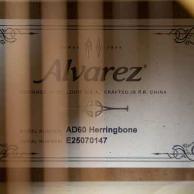 Alvarez AD60 Herringbone Exclusive Series Acoustic Guitar image 4