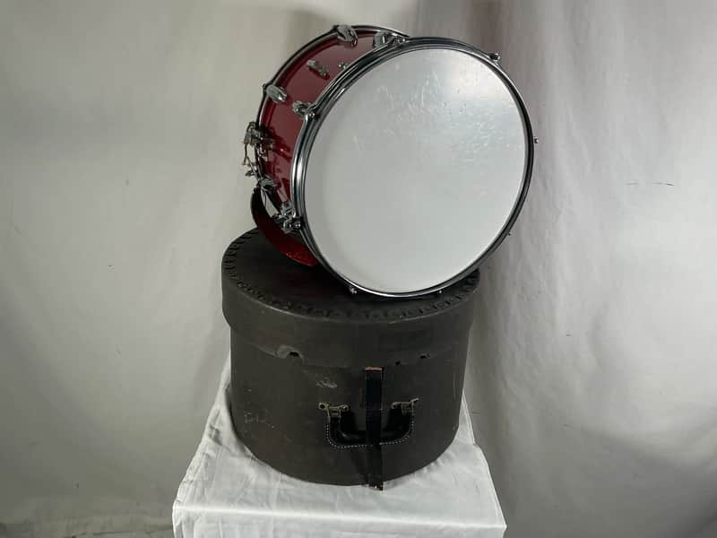 Vintage 14" Slingerland Marching Snare Drum in Red Sparkle image 1