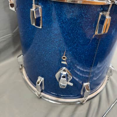Vintage Apollo 1960s-1970s Drum Kit 5pc Set Import Blue Sparkle Toms Snare Kick image 16