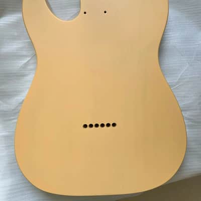 Vintage Yellow Cream Alder Tele Style Guitar Body, Nitro Satin Finish image 5