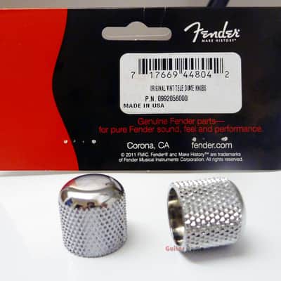 Genuine Fender Original Tele/Telecaster or Precision Bass Dome Knobs - Chrome