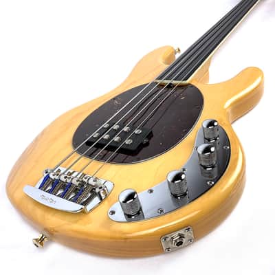 Ernie Ball Music Man Sting Ray 4 Fretless (Modified) 2000 Natural Ash image 3