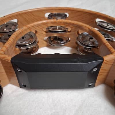 Unbranded Pro Quality 10 Double Row Jingles Tambourine - Wood Grain image 2